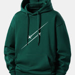 Jet Fighter Print Relax Fit Hoodie