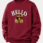 Hello Sunglasses Bear Print Relax Fit Sweatshirt