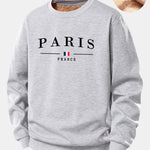 Paris Print Teddy Fleece Lined Sweatshirt