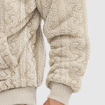Men's Hooded Jacquard Teddy Fleece Sports Casual Sweatshirt