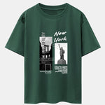 New York City Scenery Print Drop Shoulder Oversize T-Shirt