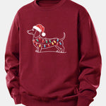 Christmas Light Dog Print Relax Fit Sweatshirt
