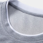 2 In 1 Long Sleeved Crew Neck Waffle T-Shirt