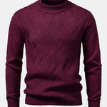 Heavyweight Stripe Mock Neck Knit Sweater