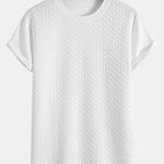 Jacquard Textured Arc Hem T-Shirt