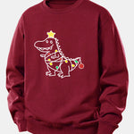 Christmas Dinosaur Print Relax Fit Sweatshirt