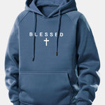 Blessed Print Drawstring Hoodie