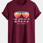Regular Fit Sunglasses Palm Tree Print Cotton T-Shirt