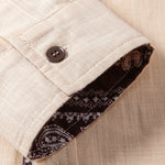 Contrast Paisley Print Linen Look Shirt & Straight Leg Linen Pants