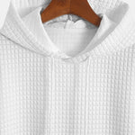 Kangaroo Pocket Waffle Hooded T-Shirt & Drawstring Waffle Jogger Pants