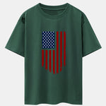 American Flag Print Drop Shoulder Oversize T-Shirt