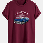 Regular Fit Car Slogan Print Cotton T-Shirt
