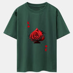 Rose K Print Drop Shoulder Oversize T-Shirt