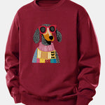 Sweater Dog Print Relax Fit Sweatshirt