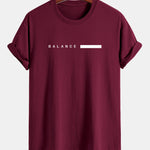 Regular Fit Balance Stripe Print Cotton T-Shirt