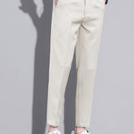Slim Fit Tapered Cropped Trousers