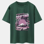 Tokyo Speed Car Print Drop Shoulder Oversize T-Shirt