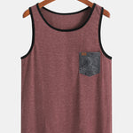 Tank Top With Wave Pattern Pocket