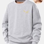 Reindeer Print Teddy Fleece Lined Sweatshirt
