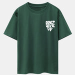 Don't Give Up Print Drop Shoulder Oversize T-Shirt