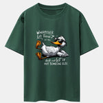 Sunglasses Goose Print Drop Shoulder Oversize T-Shirt