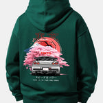 Tokyo Cherry Blossoms Car Print Relax Fit Hoodie