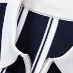 Striped Zip Up Knit Polo