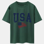 USA Flag Print Drop Shoulder Oversize T-Shirt