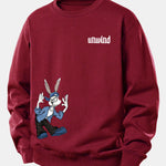 Rabbit Slogan Print Relax Fit Sweatshirt