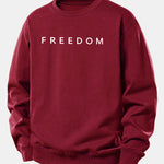 Freedom American Flag Print Relax Fit Sweatshirt