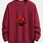Heart Rose K Print Relax Fit Sweatshirt