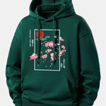 Cherry Blossom Slogan Print Relax Fit Hoodie