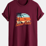 Regular Fit Summer Holiday Print Cotton T-Shirt