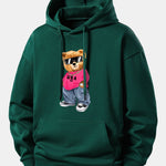 Hip Hop Bear Print Relax Fit Hoodie