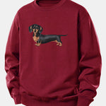 Dachshund Print Relax Fit Sweatshirt