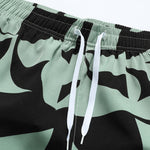 Color Block Print Zipper Pocket Shorts