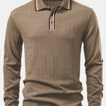 Long Sleeve Twist Jacquard Polo Shirt