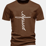 Regular Fit Blessed Print Cotton T-Shirt