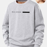 Balance Stripe Print Teddy Fleece Lined Sweatshirt