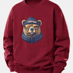 Chicago Sunglasses Bear Print Relax Fit Sweatshirt