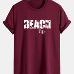 Regular Fit Beach Life Print Cotton T-Shirt