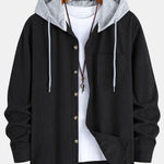 Waffle Corduroy Hooded Shirt