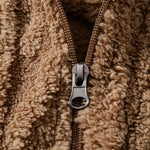 Geometric Jacquard Teddy Fleece Zip Up Hoodie