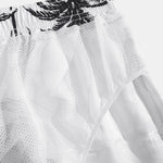Relax Fit Palm Tree Print Button Up Shirt & Palm Tree Print Swim Short