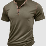 Men's casual half-button color-blocked short-sleeved polo