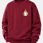 Halloween Ghost Pumpkin Print Relax Fit Sweatshirt