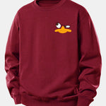 Emoji Duck Print Relax Fit Sweatshirt