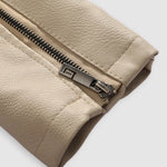 Men's Stand Collar Zipper Plush Hooded Leather Jacket