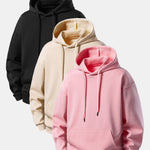3 Pieces Basic Relax Fit Hoodie