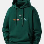 Cartoon Dinosaur Print Relax Fit Hoodie